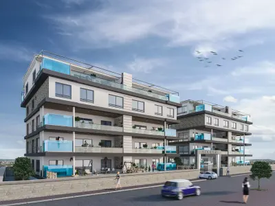 Detailed Site Building Design with a Pool in Balcony 3D model