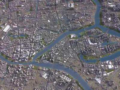 Ningbo - 3D City Model Low-poly 3D model