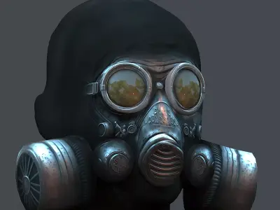   Gas mask protection futuristic isolated equipment 3D model Low-poly 3D model