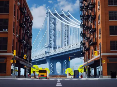 New York Dumbo Park - Bundle Low-poly 3D model