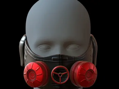 Gas mask helmet 3d model scifi Low-poly  Low-poly 3D model 315