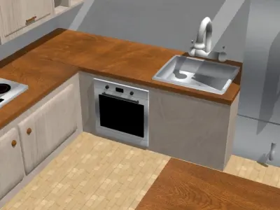 Kitchen - Model 1 Low-poly 3D model