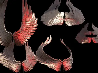 Egyptian Goddess wings Collection 1 3D model