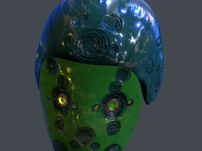 Gas mask helmet scifi character game space Low-poly Low-poly 3D model purchase