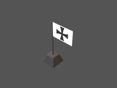 Teutonic Order Flag v1 001 Low-poly 3D model