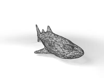Whaleshark Wireframe Low-poly 3D model