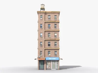 Apartment Building x29 Low-poly 3D model