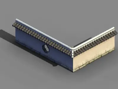 Game River Yang City - a small wall -04 3D model