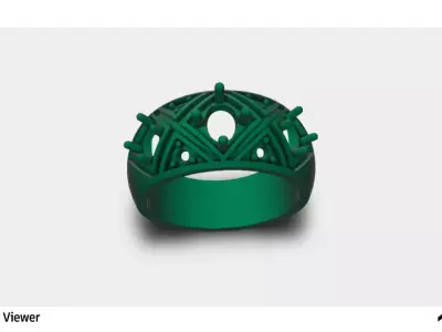 Men Ring With 3 Oval Cut Stone 3D print model