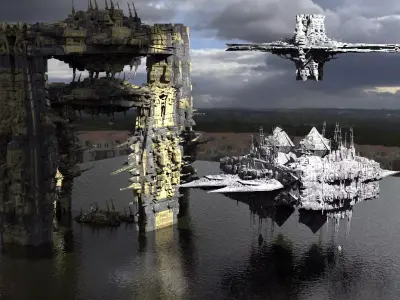 Military facility overlord Kit bash exterior 4 3D model