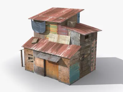 Slum x11 Low-poly 3D model