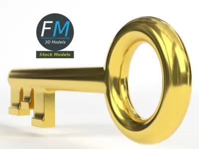 Stylized key 2 3D model