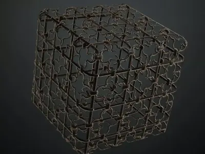 Decorative Quatrefoil Wrought Iron Guard PBR Seamless Texture