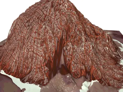 Red Snow ICE Mountain Canyon Desert Low Poly Terrain Rock 2 Low-poly 3D model purchase