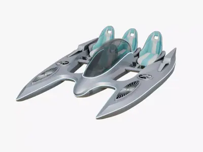Aerodynamic Multi-Person Pedal Boat 3D model