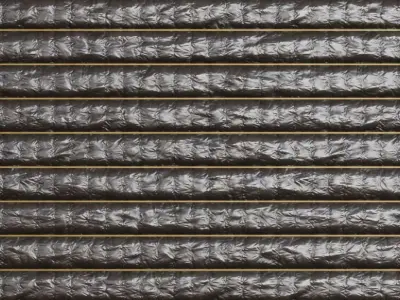 Sci-Fi Black Ridged Flexible Hose PBR Seamless Texture