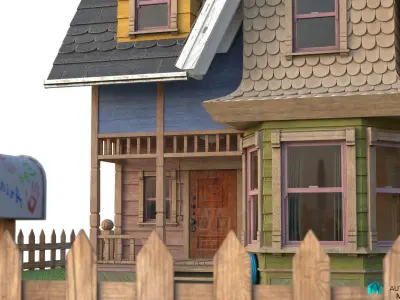 Pixar Up - Toon House Low-poly 3D model