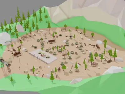 Kayi kabila In Lowpoly Style Low-poly 3D model