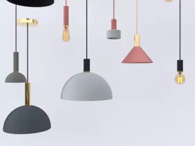 designer pendant lighting 3D model