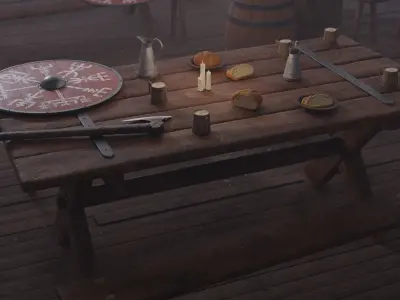 Viking Tavern 3D Model Low-poly 3D model