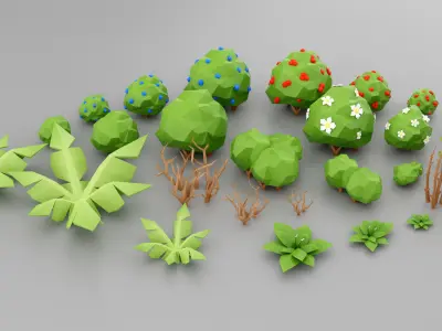 Low-Poly Forest Nature Set Low-poly 3D model