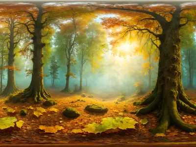 HDRI Next Level Forrest Panoramas Low-poly 3D model