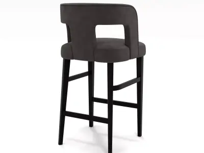 royal black bar chair 3D model