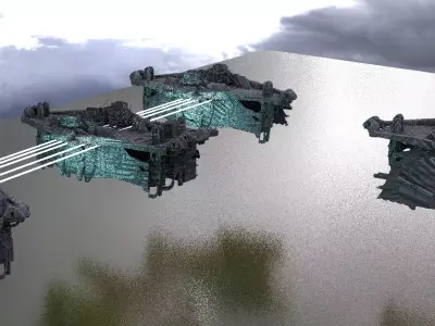 Halo Forerunner Inspired  Hologram Bridges 3D model