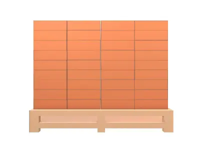 Lowpoly Pallet of Bricks v1 001 Low-poly 3D model