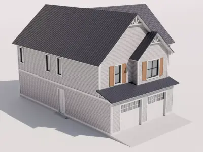 Traditional Style House Low-poly 3D model