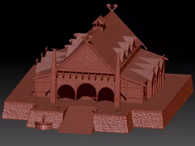 Golden hall of Meduseld 3D print model