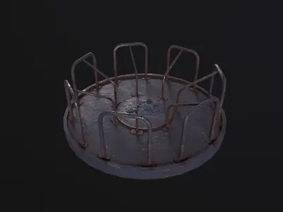 Soviet Merry Go Round Low-poly 3D model