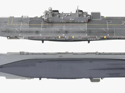  Military Aircraft Carrier Sea Vehicle Gray Simplified 