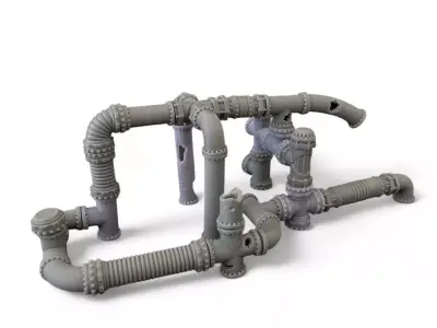 Industrial Pipes 3D print model