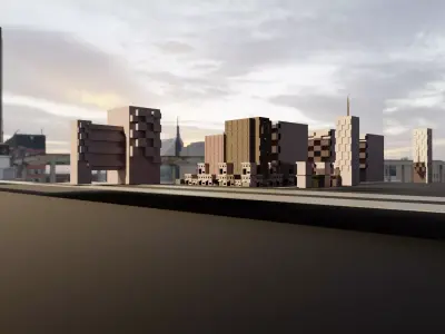 A 3d city model Low-poly 3D model