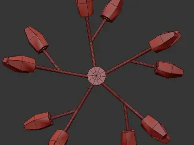 SELESTE modern brass chandelier 3D model