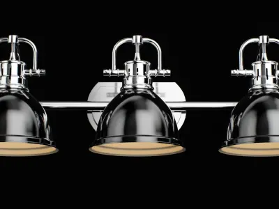 Golden Lighting 3602 BA3 Chrome Black 3D model
