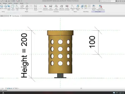 Top Mount Bamboo Lamp 3D model