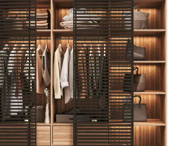 Wardrobe compartment doors Stripe 3D model