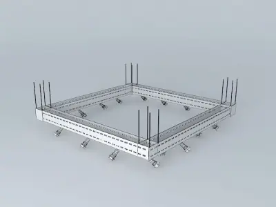 Eletrocalha c spots cannons Light Vray Free 3D model