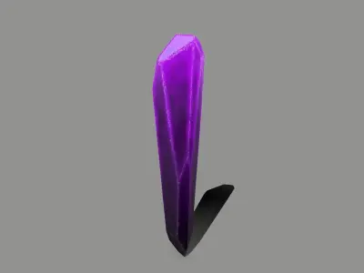 Crystal Set amethyst Low-poly 3D model