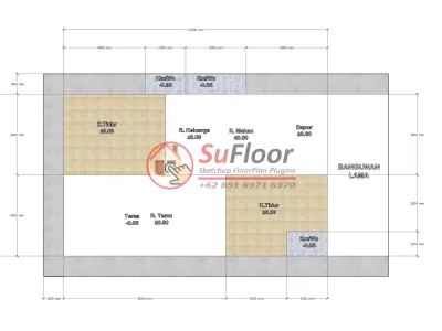 House 13x8m code 564 - Sketchup 3D model 3D model 3D model