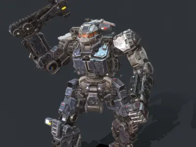 Next Generation Tank Armored Vehicle Robot Low-poly 3D model