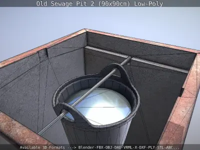 Old Sewage Pit 2 90x90cm Low-Poly  Low-poly 3D model