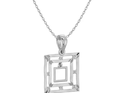 Light Minimalist Diamond Pendant Necklace 3D print model