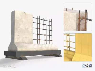 Street Barrier PBR Low-poly 3D model purchase