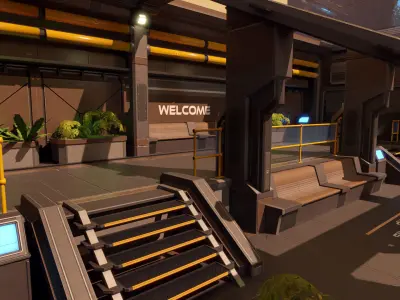 Sci Fi Space Station 2 Modular Kit Low-poly 3D model