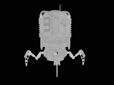 Spider Bot with four robotic Limbs Low-poly 3D model