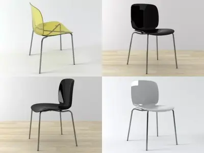 Loto four different chairs 3D model