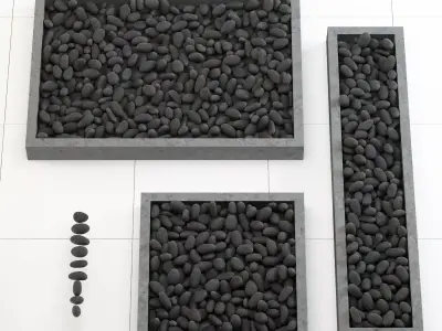 Square pedestal stone 3D model